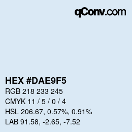 カラーコード: HEX #DAE9F5 | qconv.com