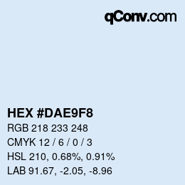 カラーコード: HEX #DAE9F8 | qconv.com