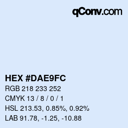 颜色代码: HEX #DAE9FC | qconv.com