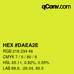 カラーコード: HEX #DAEA2E | qconv.com