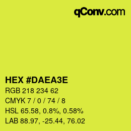 カラーコード: HEX #DAEA3E | qconv.com