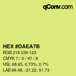 颜色代码: HEX #DAEA7B | qconv.com