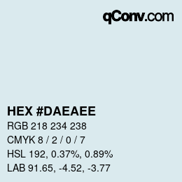 カラーコード: HEX #DAEAEE | qconv.com