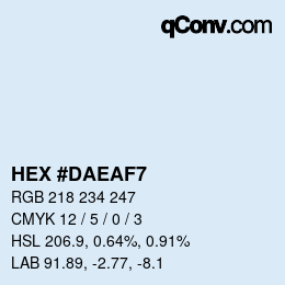 カラーコード: HEX #DAEAF7 | qconv.com