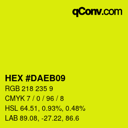 Color code: HEX #DAEB09 | qconv.com