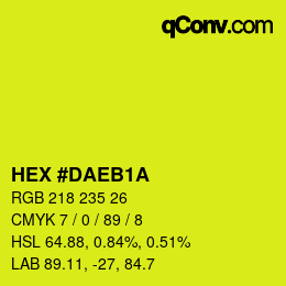 カラーコード: HEX #DAEB1A | qconv.com