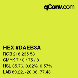 カラーコード: HEX #DAEB3A | qconv.com