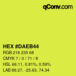 Color code: HEX #DAEB44 | qconv.com