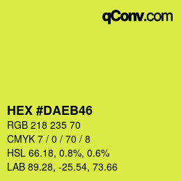 Color code: HEX #DAEB46 | qconv.com
