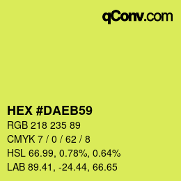 Color code: HEX #DAEB59 | qconv.com