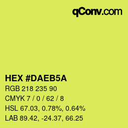 Color code: HEX #DAEB5A | qconv.com