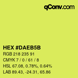 Color code: HEX #DAEB5B | qconv.com