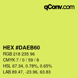 Color code: HEX #DAEB60 | qconv.com