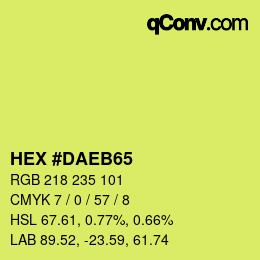 Color code: HEX #DAEB65 | qconv.com