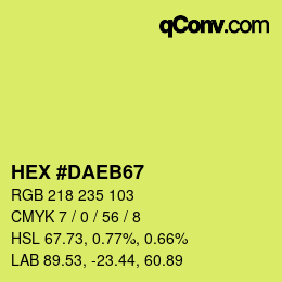 Farbcode: HEX #DAEB67 | qconv.com