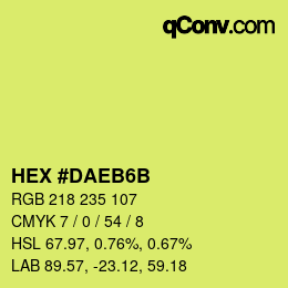 Code couleur: HEX #DAEB6B | qconv.com