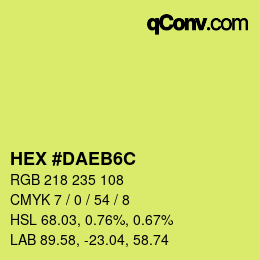 Code couleur: HEX #DAEB6C | qconv.com