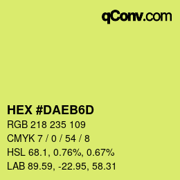 Color code: HEX #DAEB6D | qconv.com