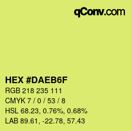 Color code: HEX #DAEB6F | qconv.com