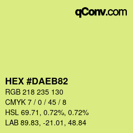 カラーコード: HEX #DAEB82 | qconv.com