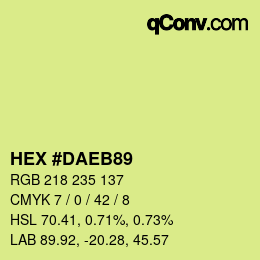 Color code: HEX #DAEB89 | qconv.com