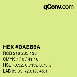 Color code: HEX #DAEB8A | qconv.com