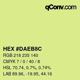 Farbcode: HEX #DAEB8C | qconv.com