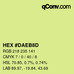 カラーコード: HEX #DAEB8D | qconv.com