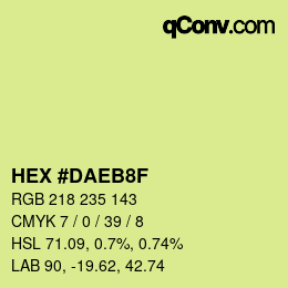 Color code: HEX #DAEB8F | qconv.com