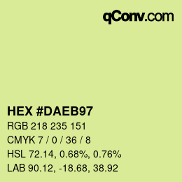カラーコード: HEX #DAEB97 | qconv.com