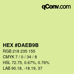 Color code: HEX #DAEB9B | qconv.com