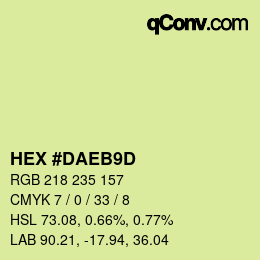 Color code: HEX #DAEB9D | qconv.com