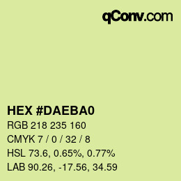 カラーコード: HEX #DAEBA0 | qconv.com