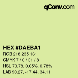 カラーコード: HEX #DAEBA1 | qconv.com