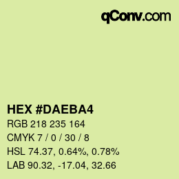 カラーコード: HEX #DAEBA4 | qconv.com