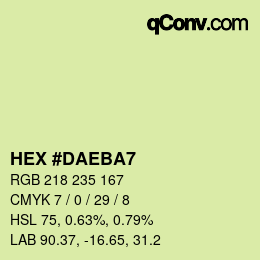 カラーコード: HEX #DAEBA7 | qconv.com