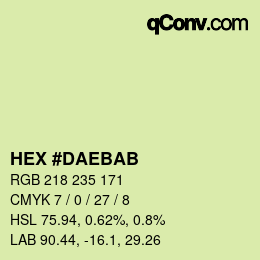 Color code: HEX #DAEBAB | qconv.com