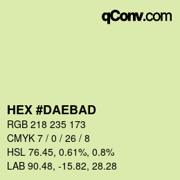 Color code: HEX #DAEBAD | qconv.com