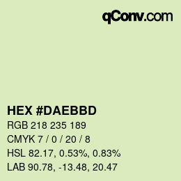 Código de color: HEX #DAEBBD | qconv.com