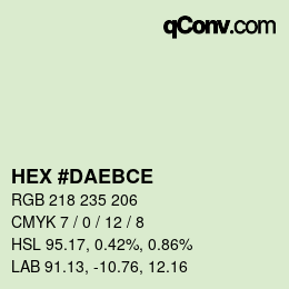 カラーコード: HEX #DAEBCE | qconv.com