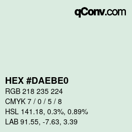 カラーコード: HEX #DAEBE0 | qconv.com