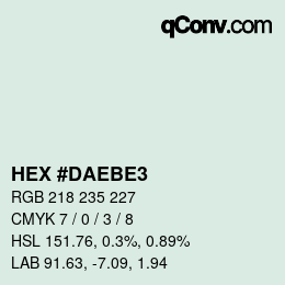 カラーコード: HEX #DAEBE3 | qconv.com