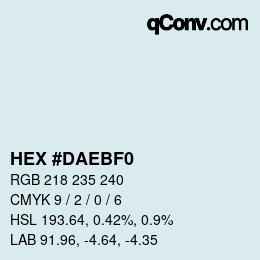 Color code: HEX #DAEBF0 | qconv.com