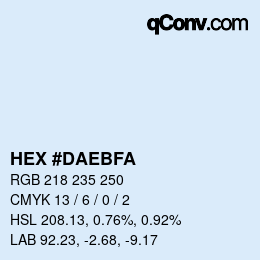 Color code: HEX #DAEBFA | qconv.com