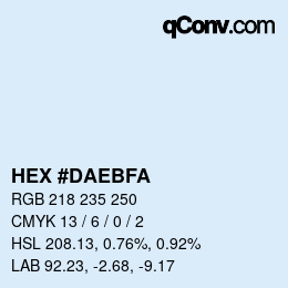 カラーコード: HEX #DAEBFA | qconv.com