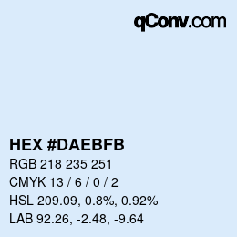 カラーコード: HEX #DAEBFB | qconv.com