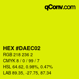 Color code: HEX #DAEC02 | qconv.com
