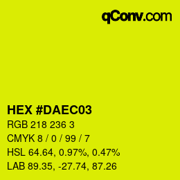 Color code: HEX #DAEC03 | qconv.com
