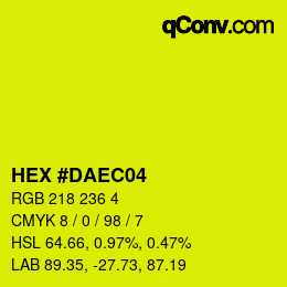 颜色代码: HEX #DAEC04 | qconv.com