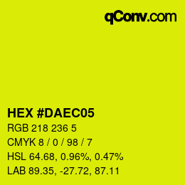 Color code: HEX #DAEC05 | qconv.com